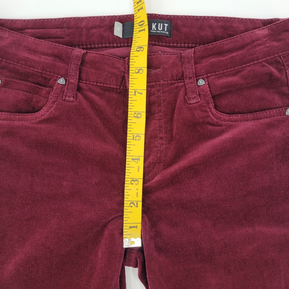 KUT FROM THE KLOTH Pants Diana Skinny Red Ruby Corduroy Cords Classic Size 4 - Picture 14 of 17
